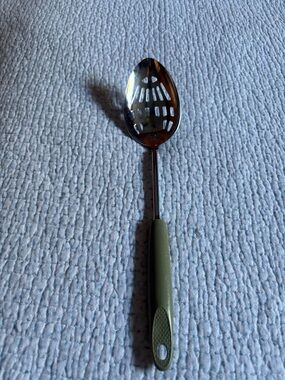 Ecko Olive Green Handle Stainless Steel Slotted Spoon